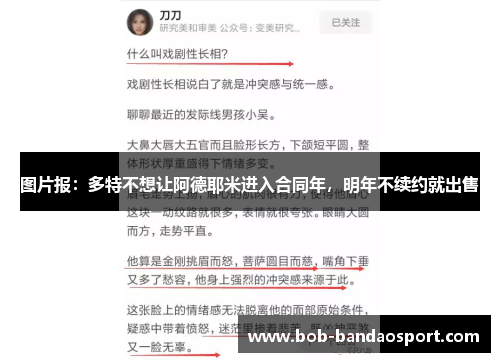 图片报：多特不想让阿德耶米进入合同年，明年不续约就出售